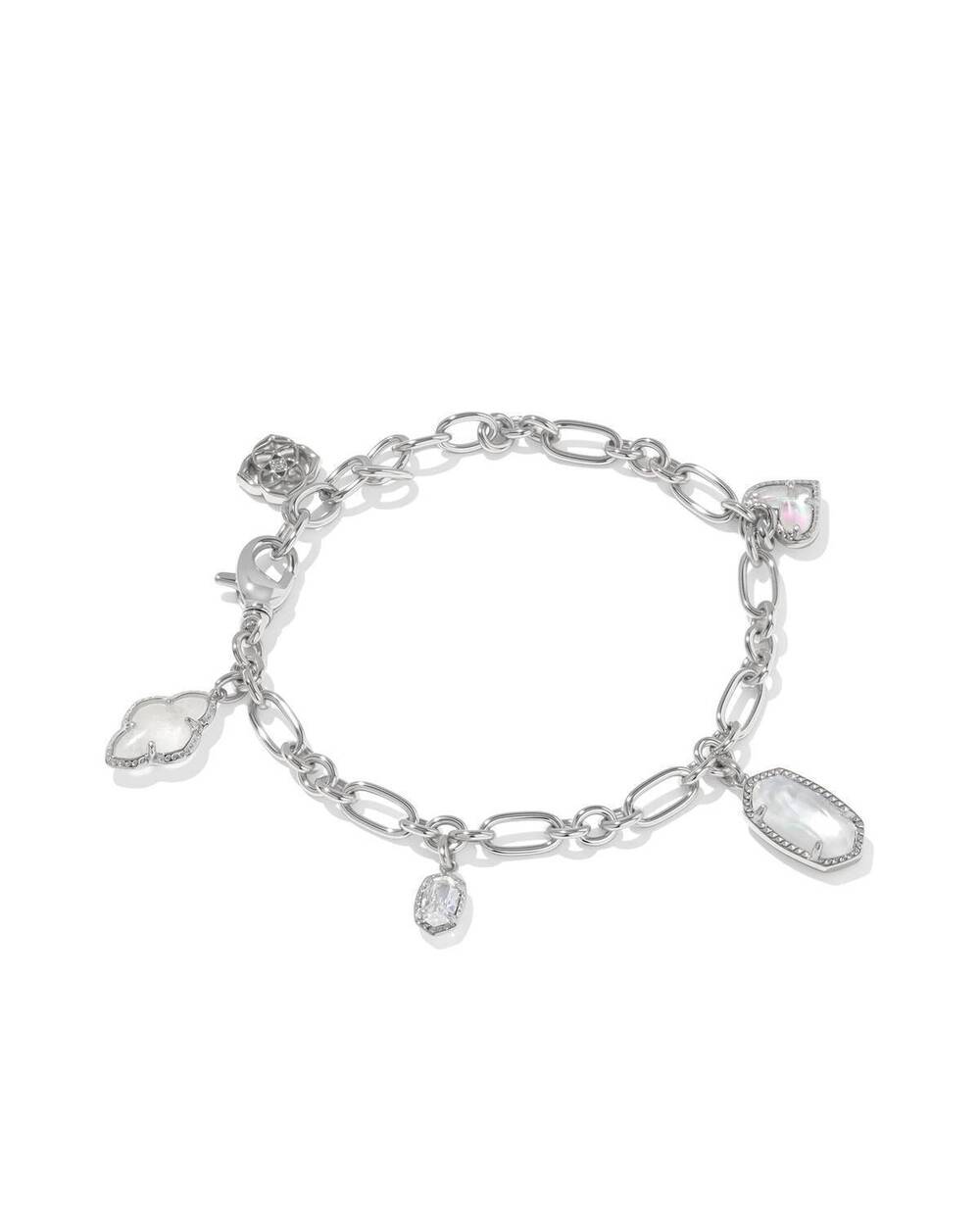 NEW KENDRA SCOTT women's icon charm bracelet in silver neutral mix